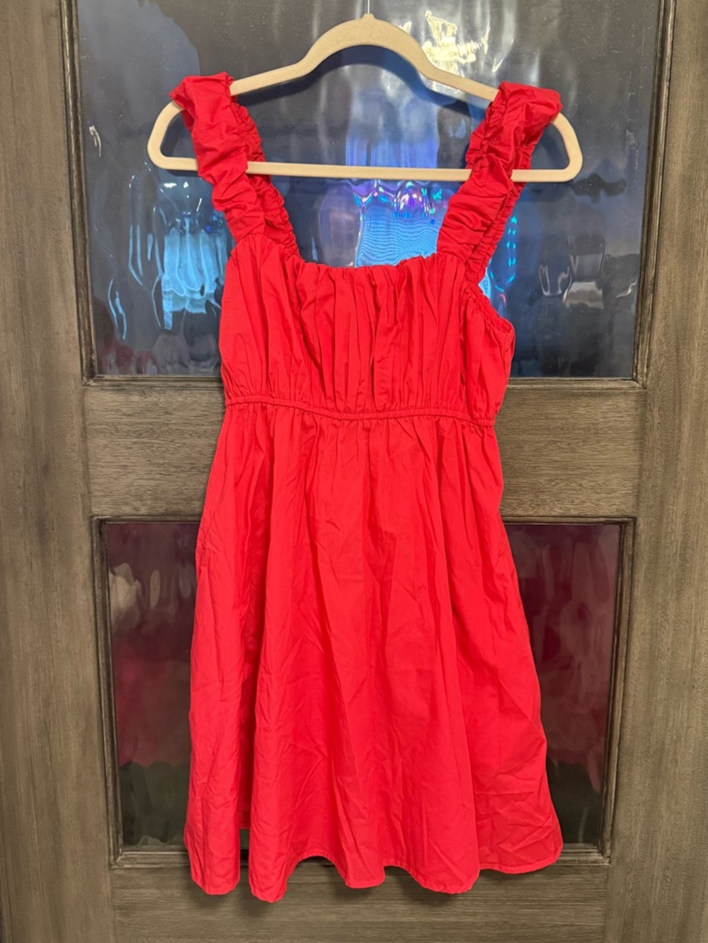Abercrombie Red Ruffle Strap Sundress size L